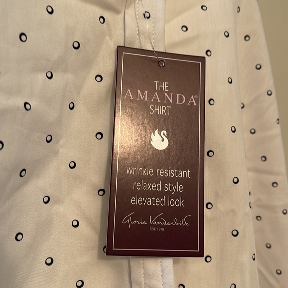 GLORIA VANDERBILT The Amanda shirt, White button up XL NWT - Picture 2 of 16
